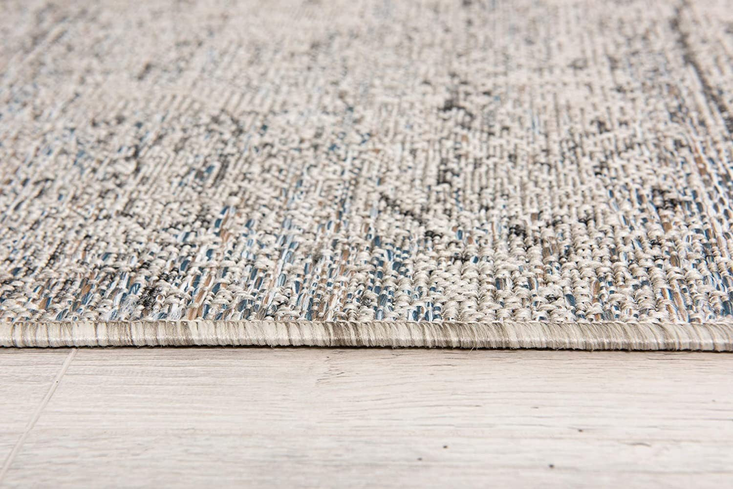 3’ X 5’ Blue And Gray Distressed Area Rug