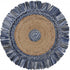 Denim And Natural Jute Fringed Round Rug