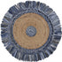 Denim And Natural Jute Fringed Round Rug