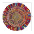 Multicolored Chindi And Natural Jute Fringed Round Rug