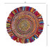 Multicolored Chindi And Natural Jute Fringed Round Rug