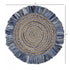 Denim And Natural Jute Round Swirl Fringed Rug