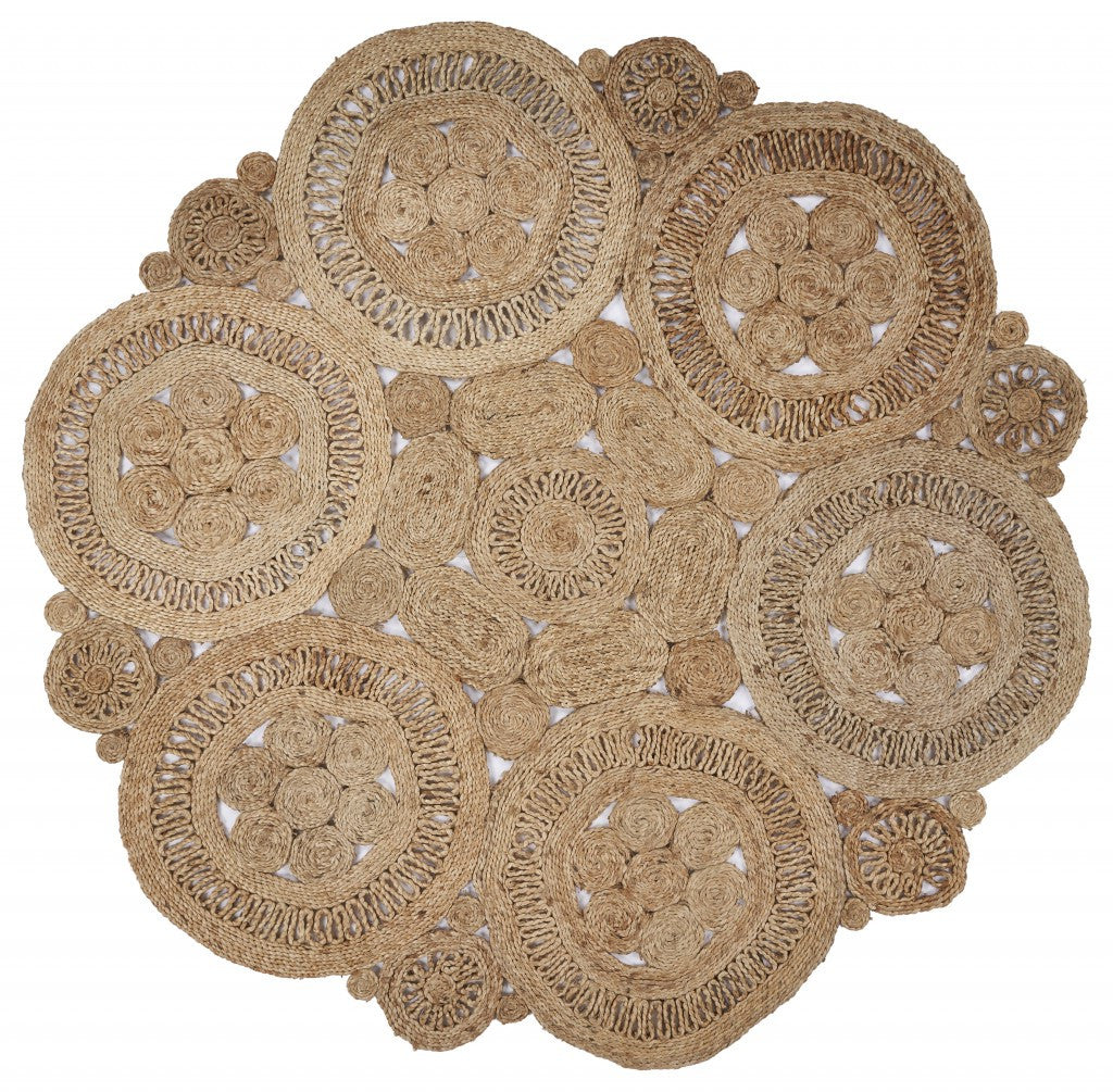 Floral Fantasy Natural Jute Area Rug