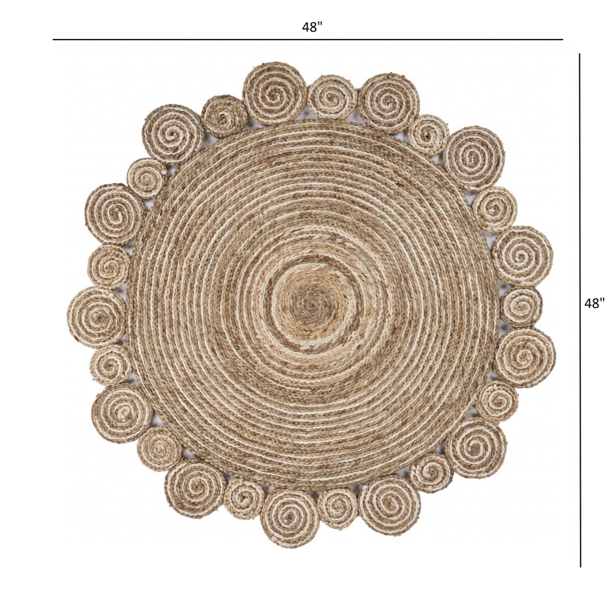 8’ Round Natural Coiled Area Rug