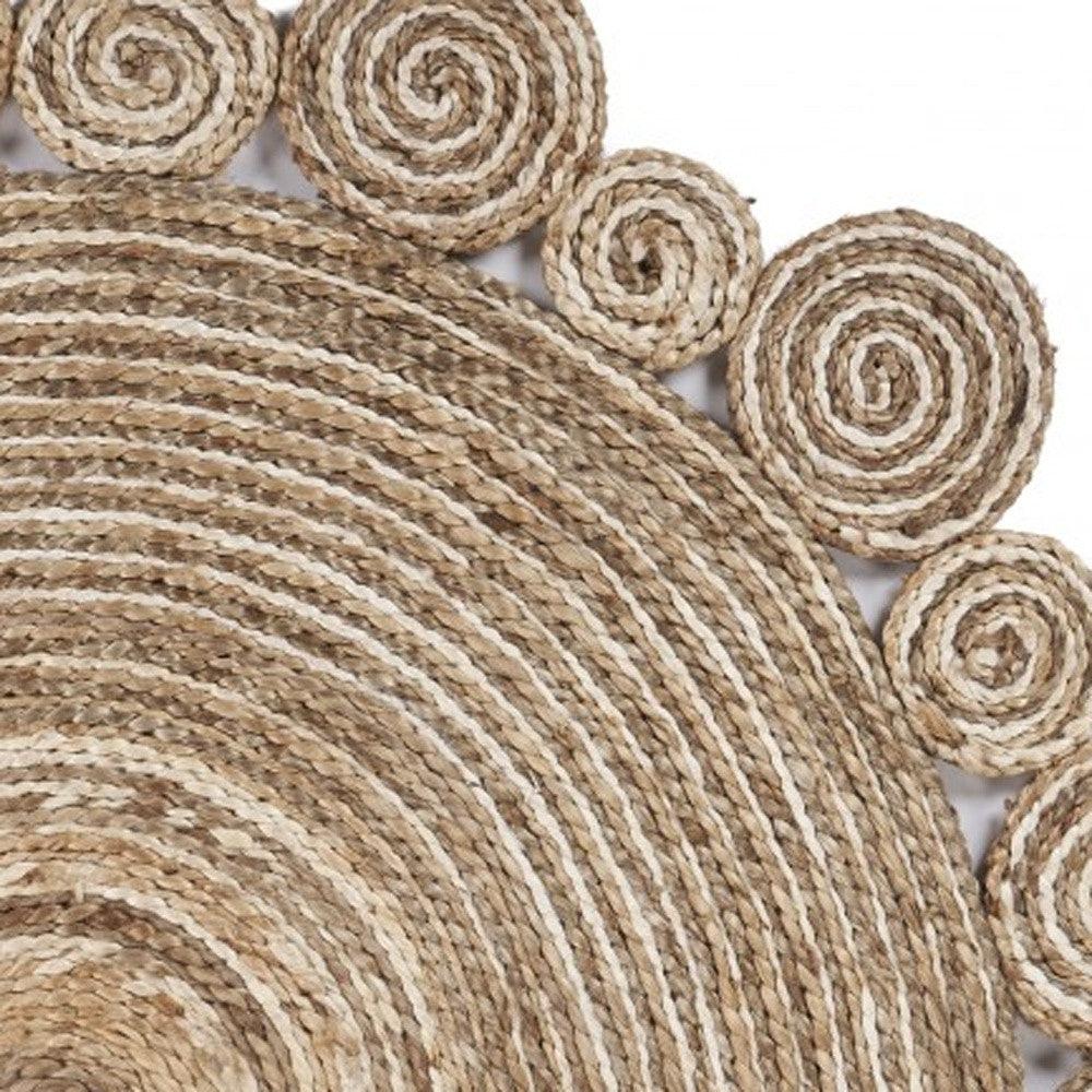 8’ Round Natural Coiled Area Rug