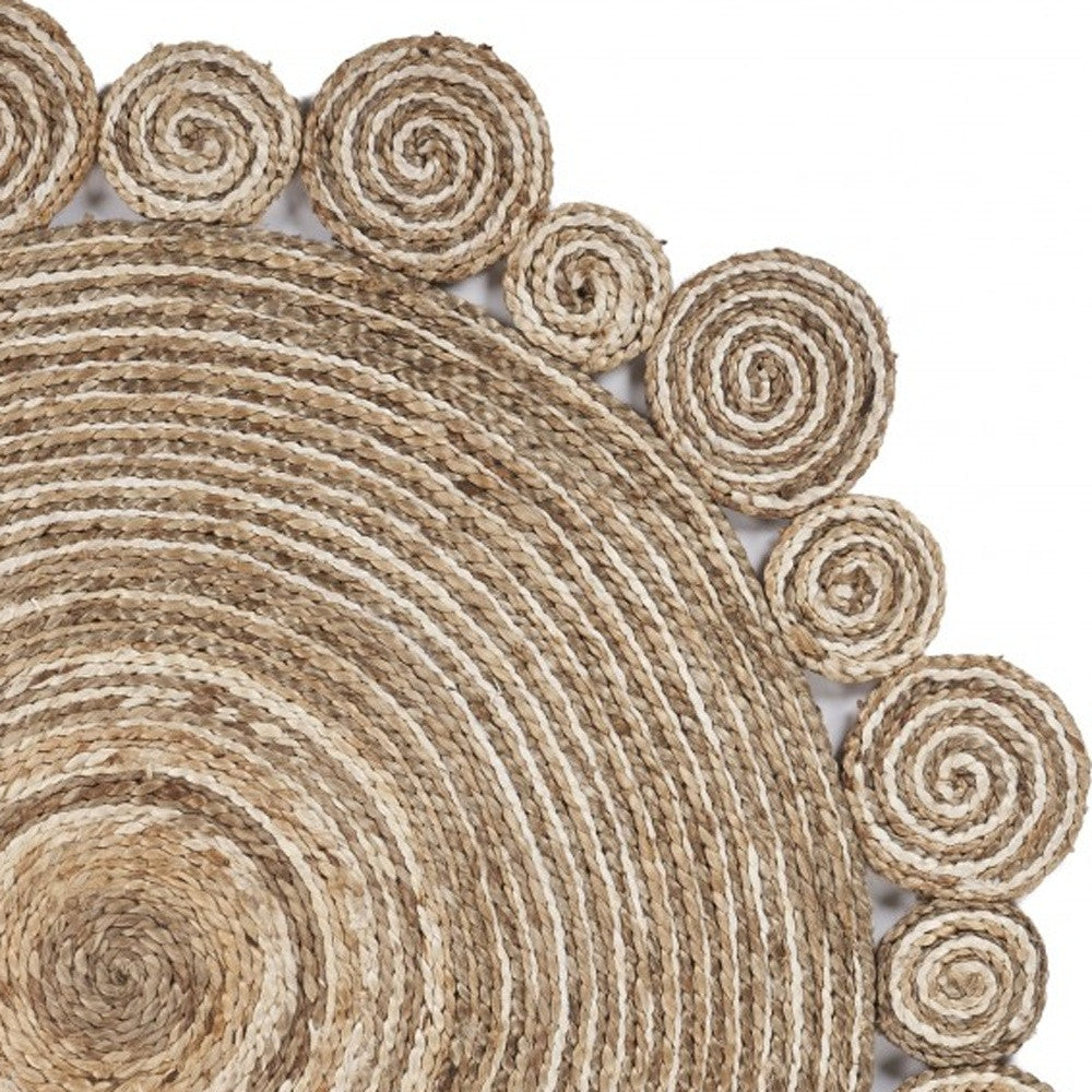 8’ Round Natural Coiled Area Rug