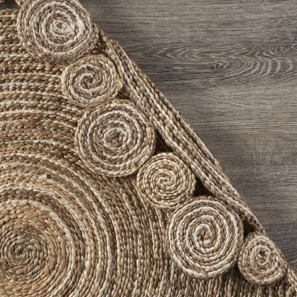 8’ Round Natural Coiled Area Rug