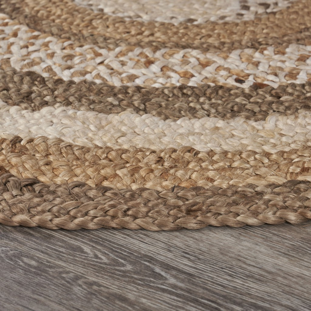 Multicolored Concentric Boutique Jute Rug