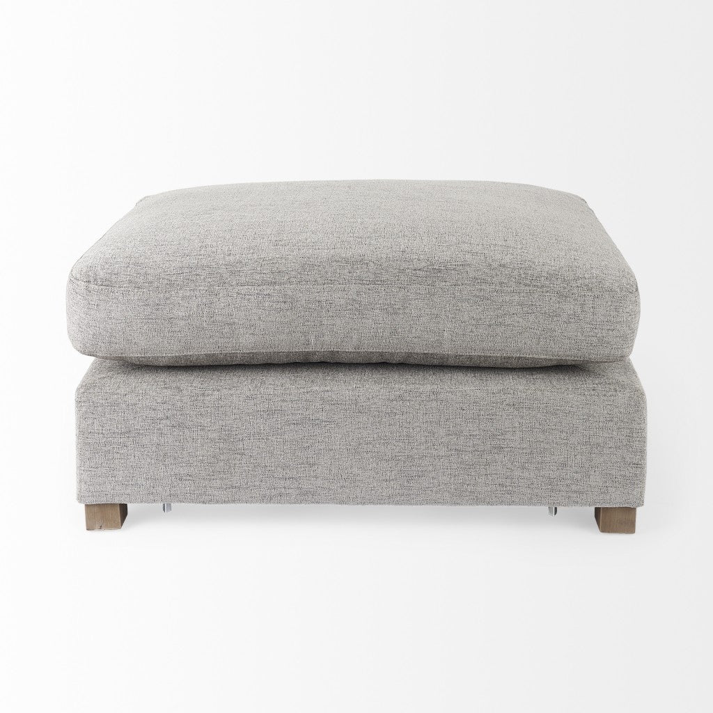 26" Gray Polyester And Brown Cocktail Ottoman