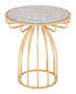 22" Gold And Brown Steel Round End Table