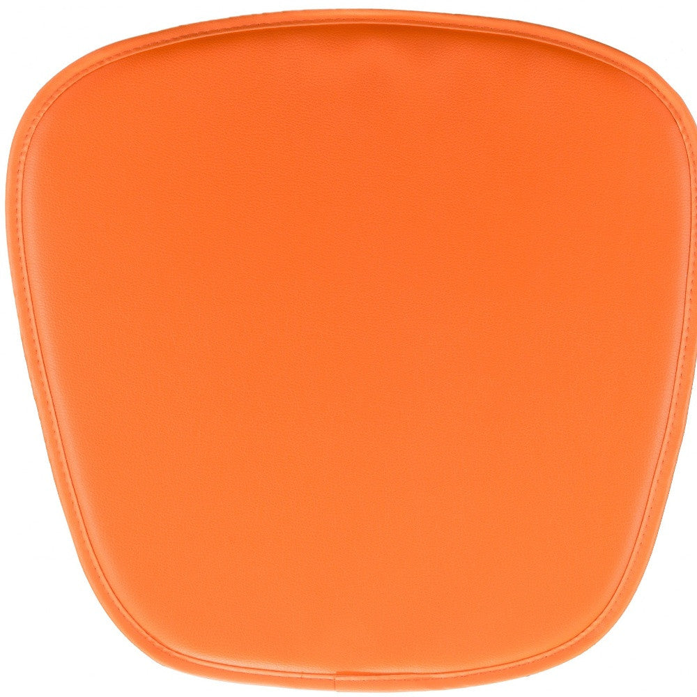 17" X 17" Orange Synthetic Solid Color Dining Chair Cushion Seat Cushion