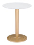 24" Gold And White Round End Table