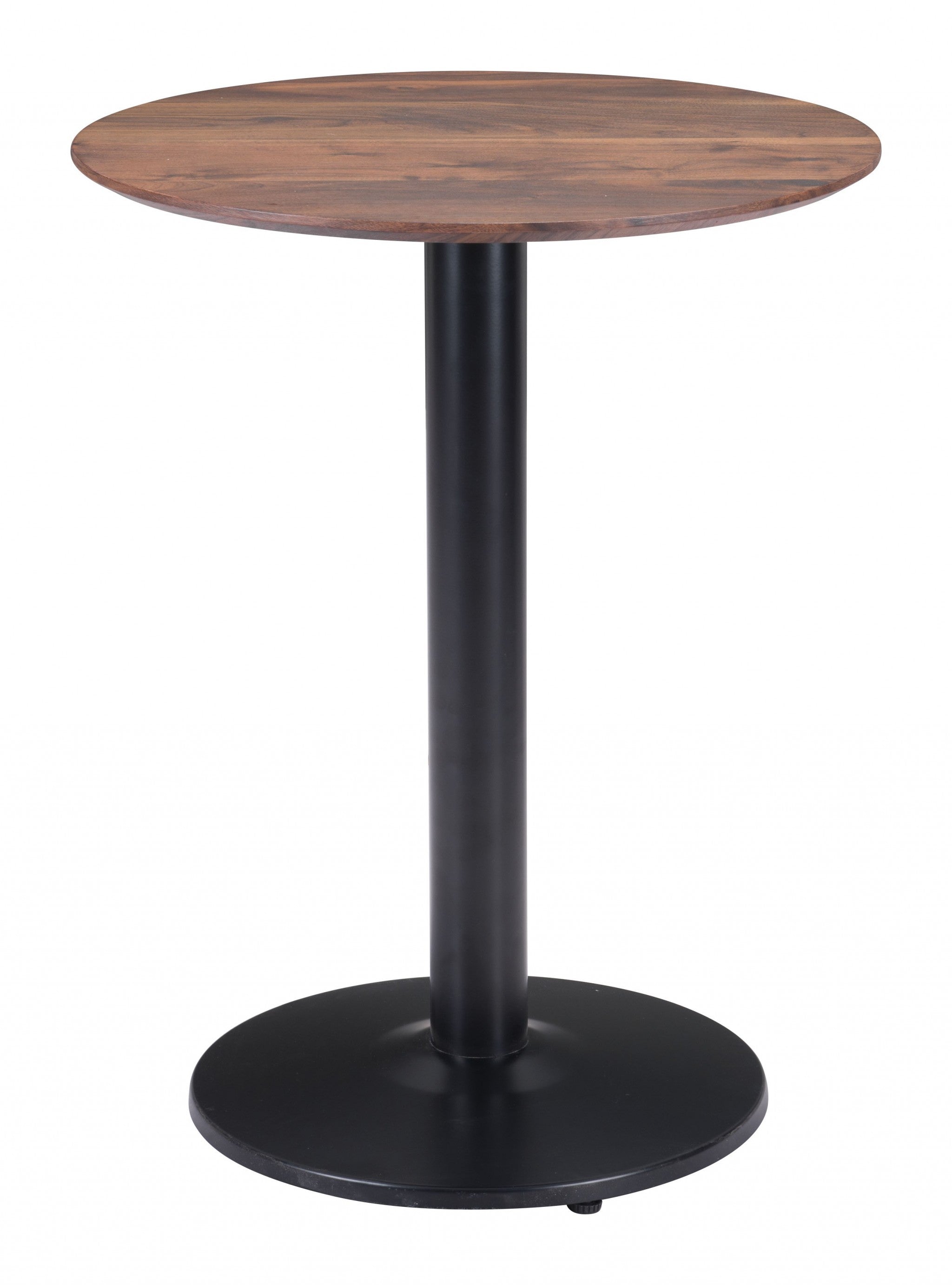 24" Black And Brown Round End Table