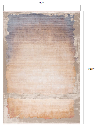 2’ x 10’ Beige Faded Sunset Runner Rug