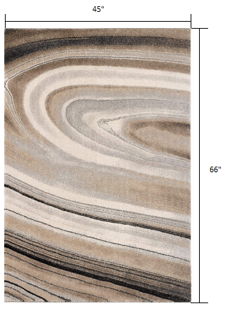 7’ x 10’ Cream and Tan Abstract Marble Area Rug