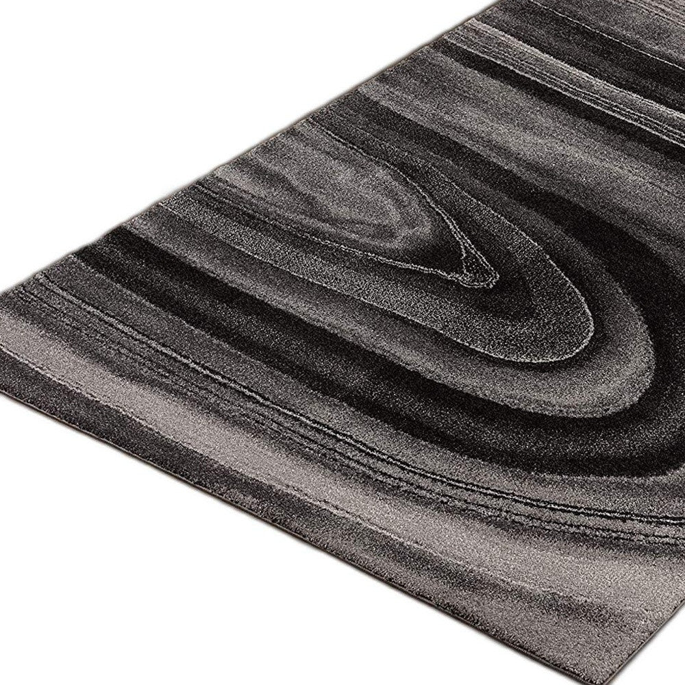 8’ x 11’ Dark Gray Abstract Illusional Area Rug