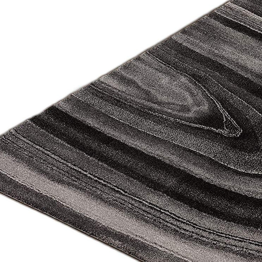 8’ x 11’ Dark Gray Abstract Illusional Area Rug