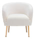 29" Beige Sherpa And Gold Arm Chair
