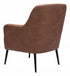 29" Brown Faux Leather And Gold Tufted Arm Chair
