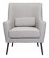 29" Grey Faux Leather And Black Arm Chair