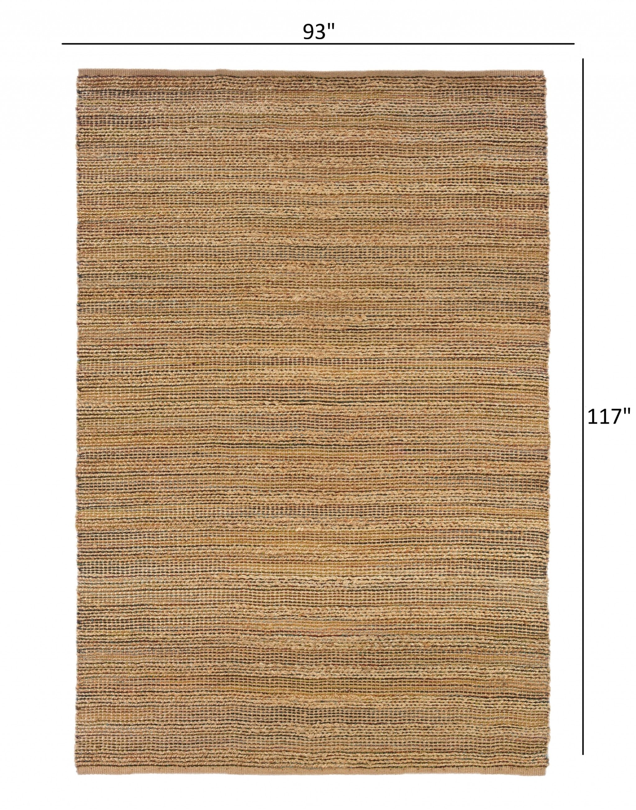 5’ x 8’ Brown Braided Jute Area Rug