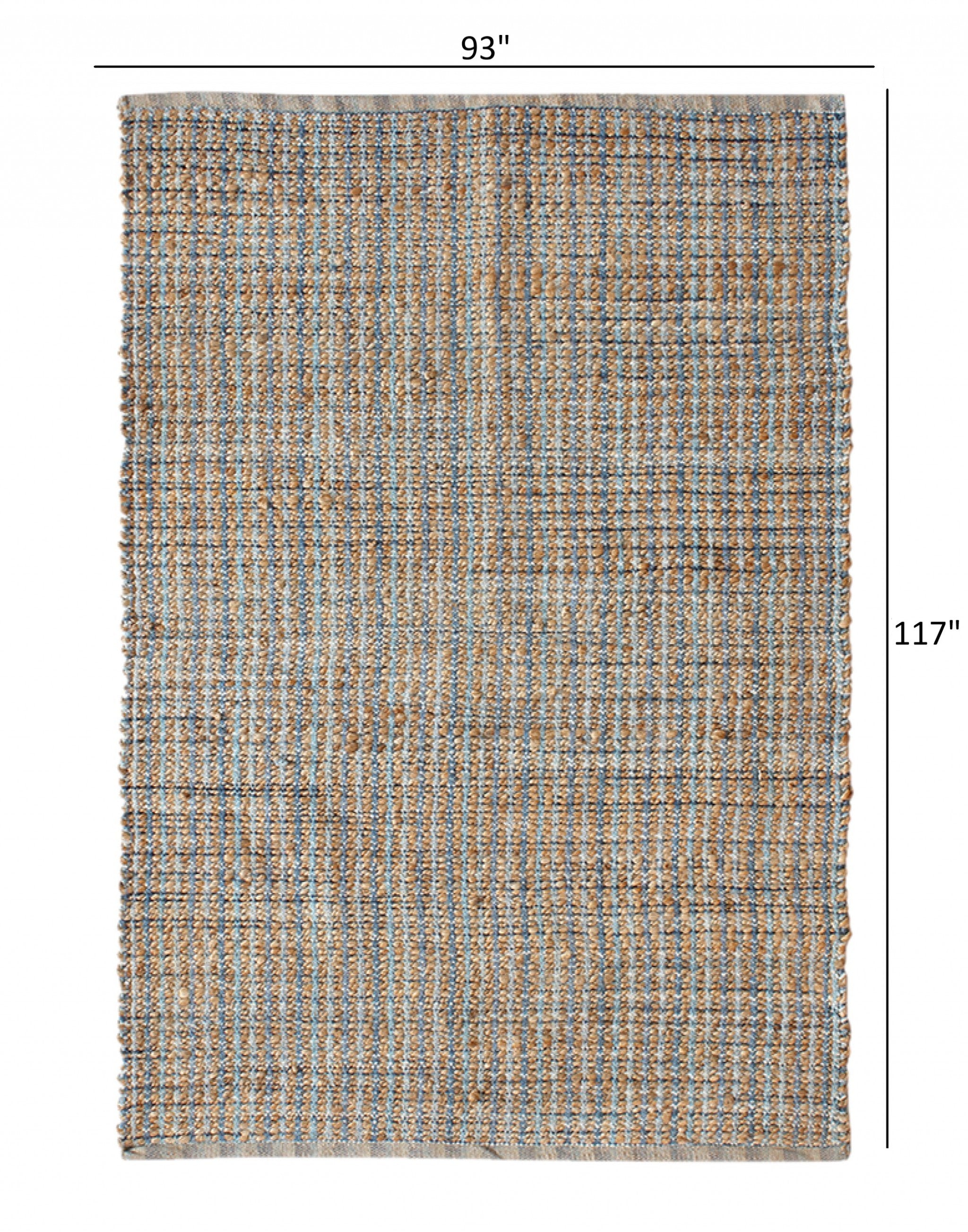 5' X 8' Blue Dhurrie Hand Woven Area Rug