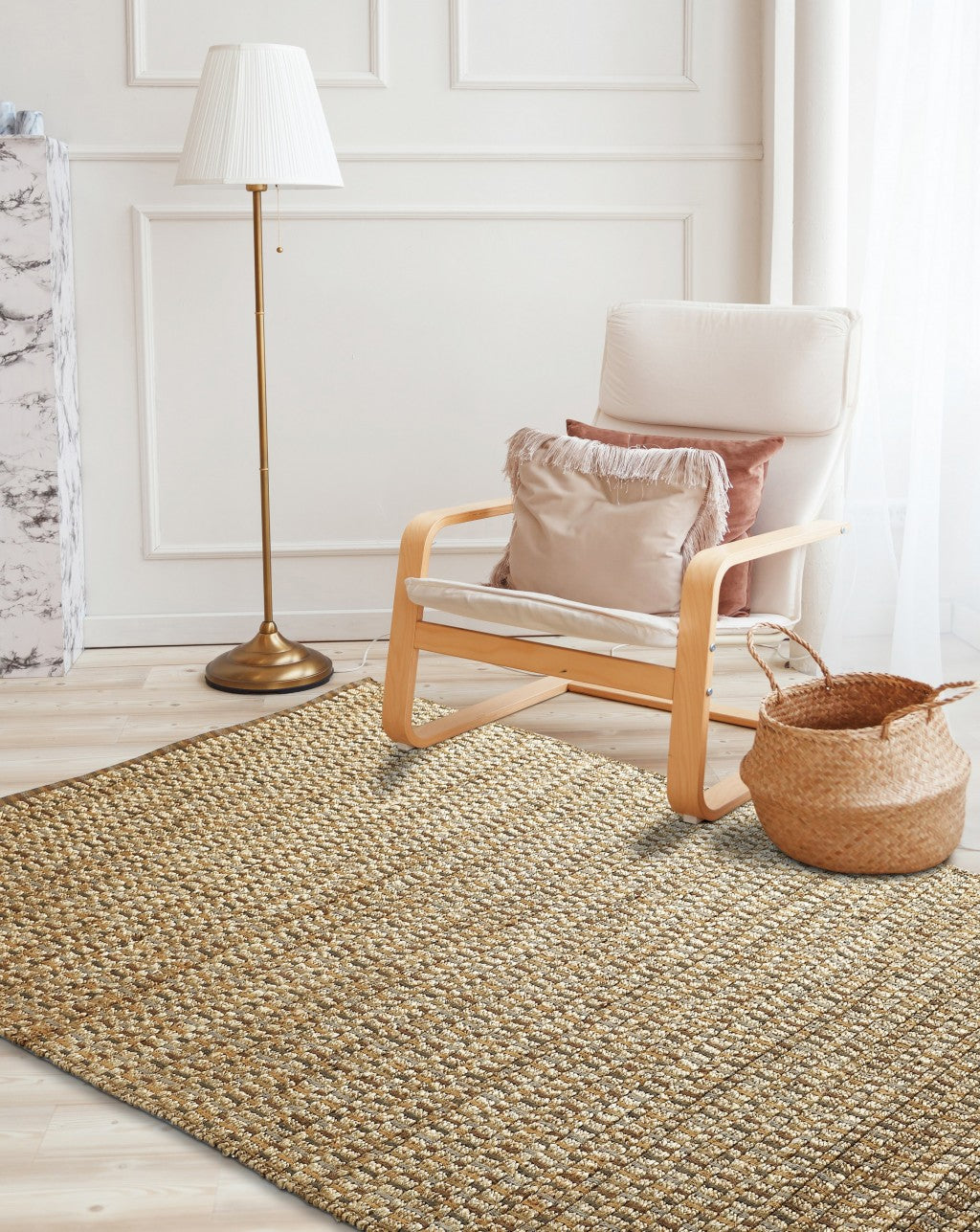 9’ x 12’ Tan Classic Interwoven Area Rug