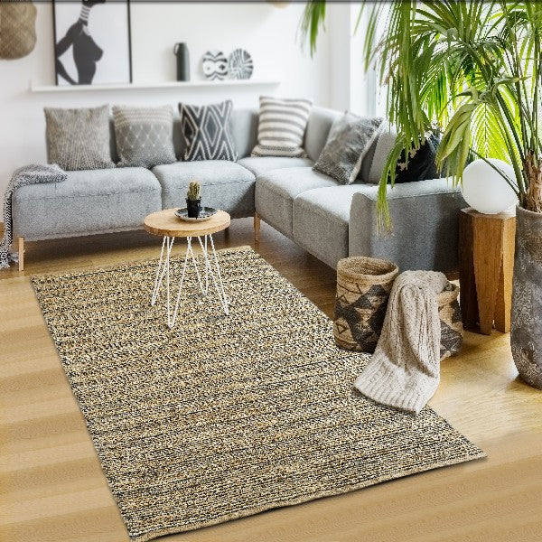 8' X 10' Natural Dhurrie Hand Woven Area Rug