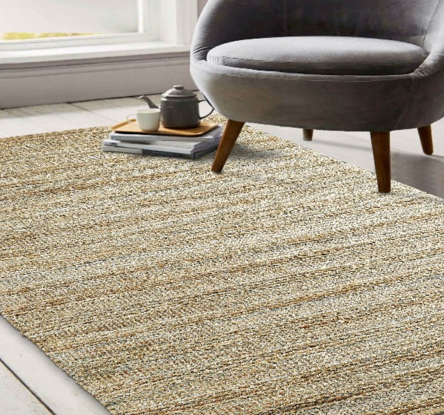 9' X 12' Natural Dhurrie Hand Woven Area Rug