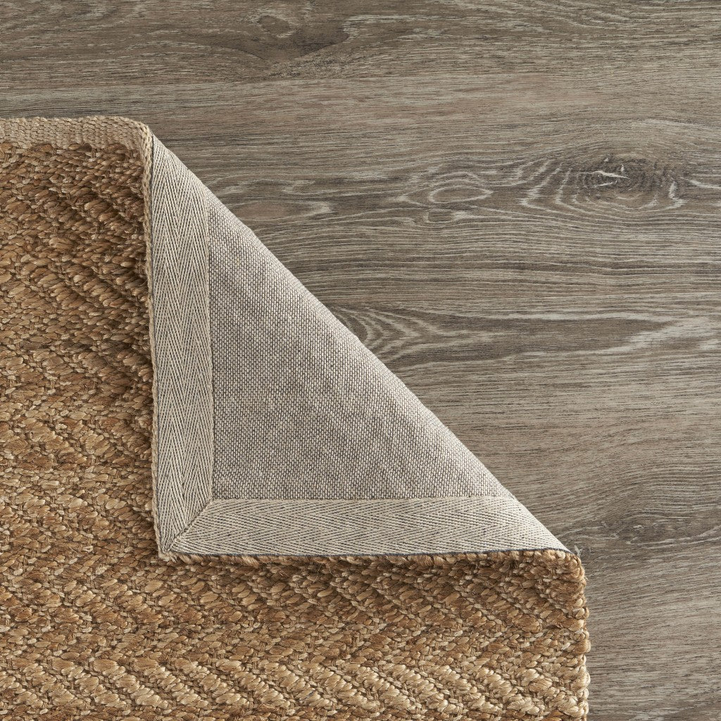 5’ x 8’ Natural Toned Chevron Pattern Area Rug