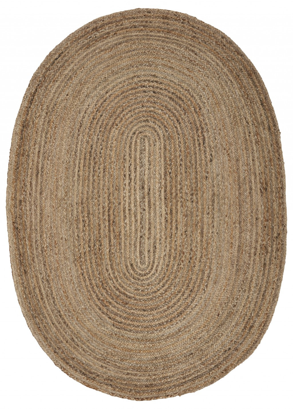 9’ Brown Oval Shaped Jute Area Rug