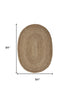 9’ Brown Oval Shaped Jute Area Rug