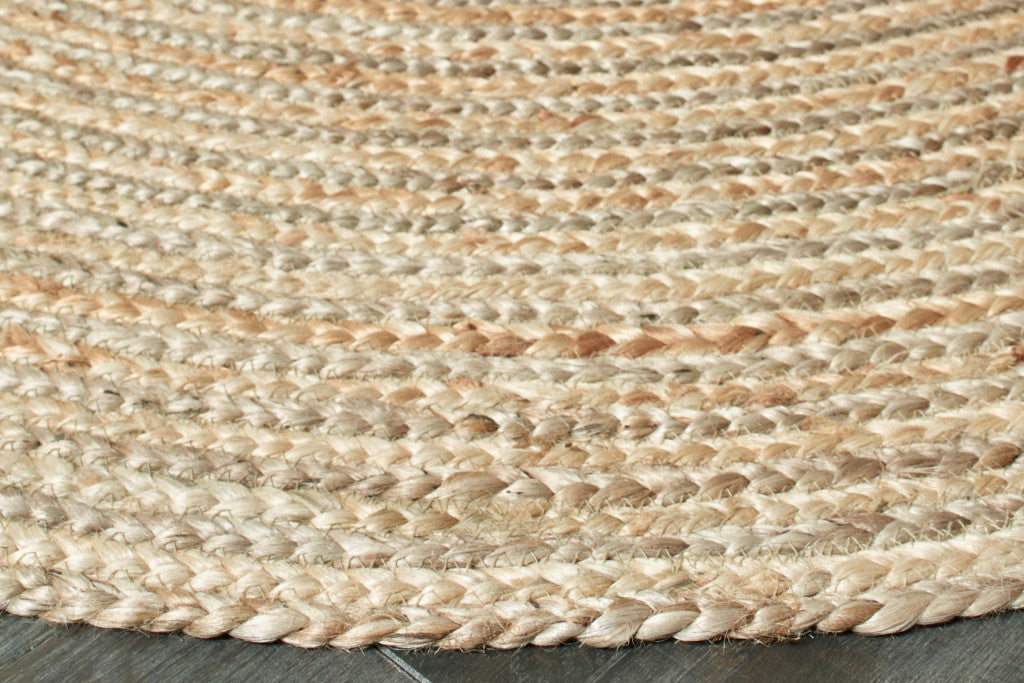 9’ Brown Oval Shaped Jute Area Rug