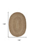 9’ Brown Oval Shaped Jute Area Rug