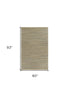 5’ x 8’ Tan and Blue Undertone Striated Area Rug