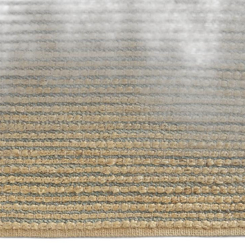 5’ x 8’ Tan and Blue Undertone Striated Area Rug