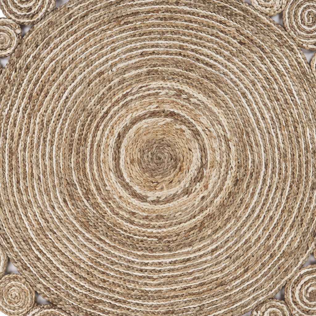 8’ Round Natural Coiled Area Rug