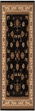 2’ x 10’ Black and Tan Floral Vines Runner Rug