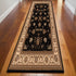 2’ x 10’ Black and Tan Floral Vines Runner Rug