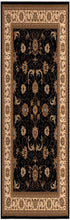 2’ x 10’ Black and Tan Floral Vines Runner Rug