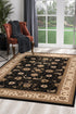 2’ x 10’ Black and Tan Floral Vines Runner Rug