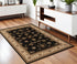 2’ x 10’ Black and Tan Floral Vines Runner Rug