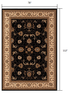 2’ x 10’ Black and Tan Floral Vines Runner Rug