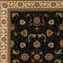 2’ x 10’ Black and Tan Floral Vines Runner Rug