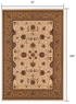 5’ Round Cream and Tan Ornate Border Area Rug