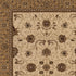 5’ Round Cream and Tan Ornate Border Area Rug