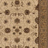 5’ Round Cream and Tan Ornate Border Area Rug