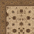 5’ Round Cream and Tan Ornate Border Area Rug