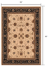 5’ x 8’ Cream and Black Decorative Area Rug