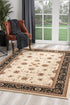 5’ x 8’ Cream and Black Decorative Area Rug